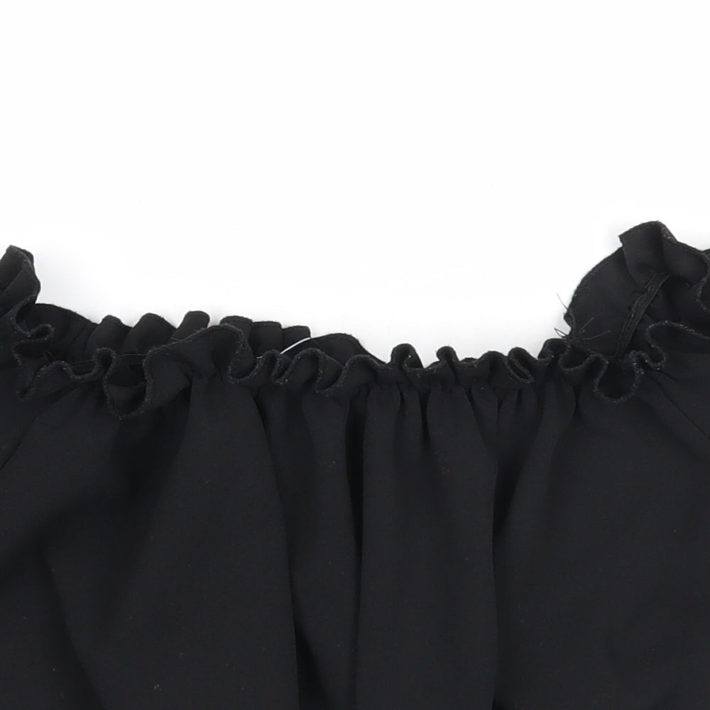 Womens UK Size 6 New Look Black Cropped Tank