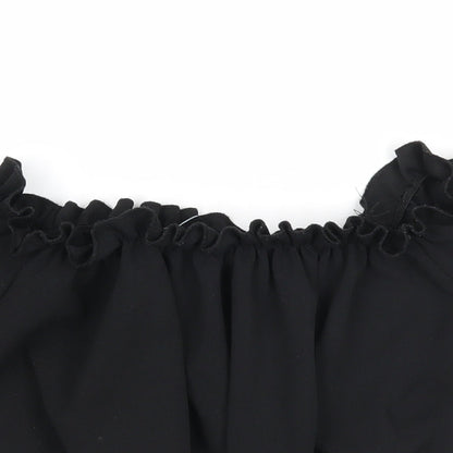 Womens UK Size 6 New Look Black Cropped Tank