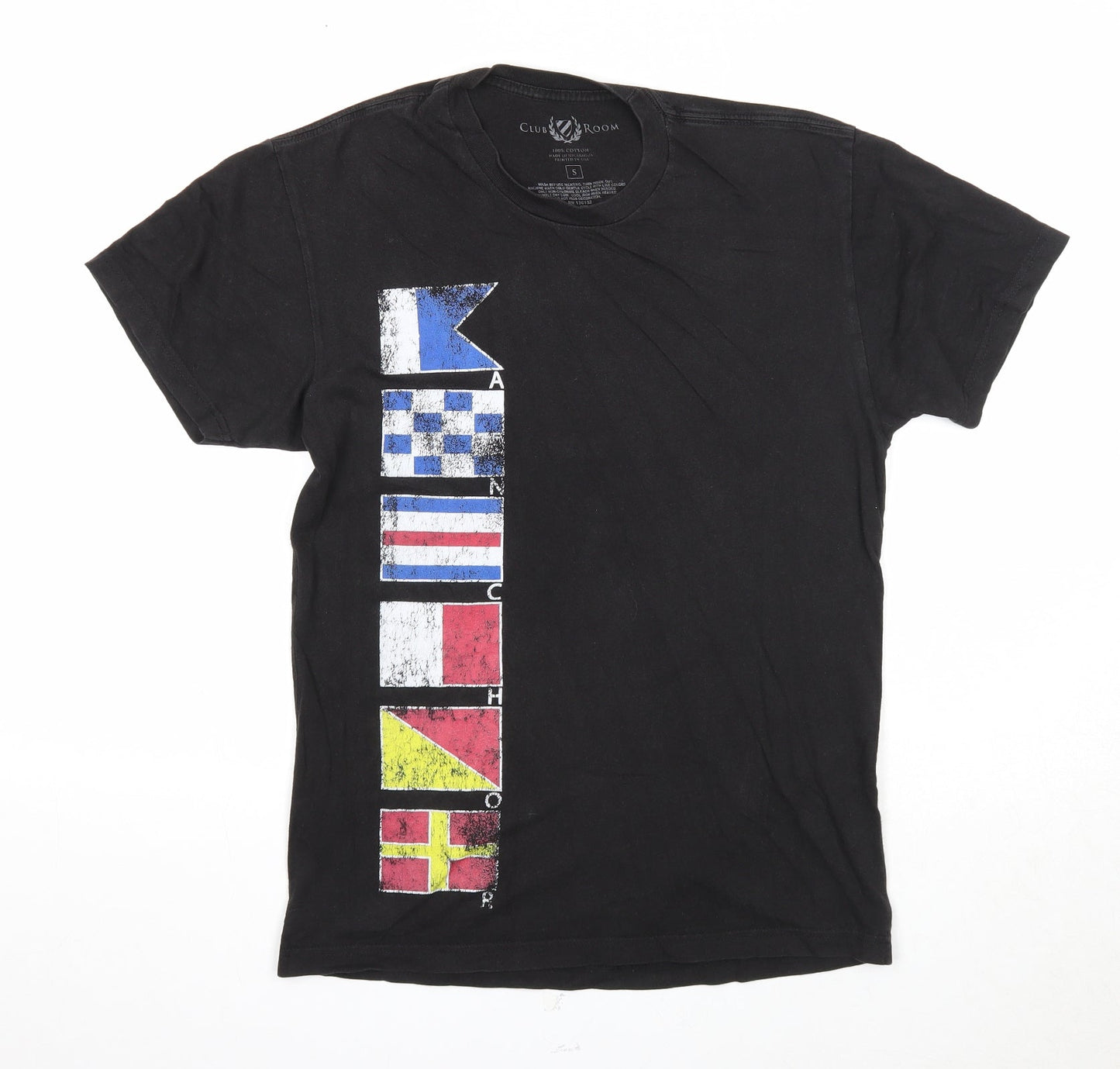 Club Room Mens Black Cotton T-Shirt Size S Round Neck