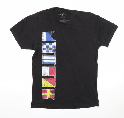 Club Room Mens Black Cotton T-Shirt Size S Round Neck