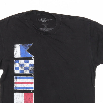 Club Room Mens Black Cotton T-Shirt Size S Round Neck