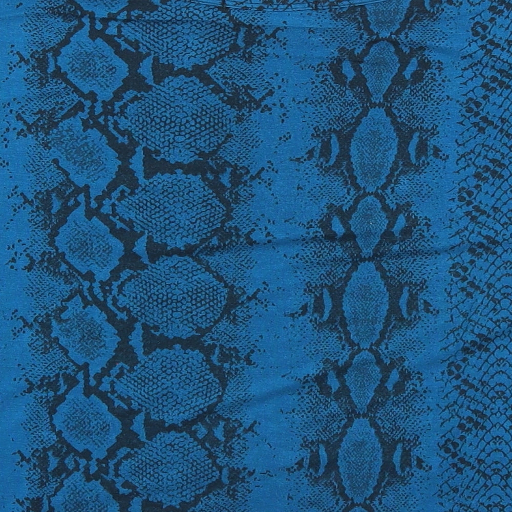 Womens UK Size 14 PRETTYLITTLETHING Blue Cropped T-Shirt