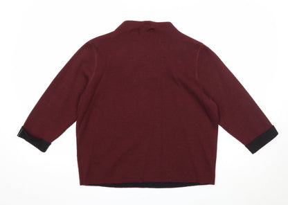 Autograph Womens Purple Round Neck Cotton Pullover Jumper Size 10