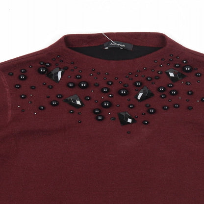 Autograph Womens Purple Round Neck Cotton Pullover Jumper Size 10