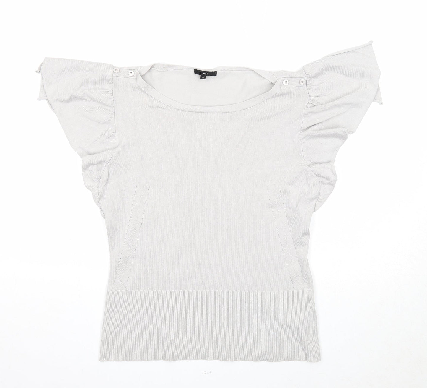 Womens UK Size L Linea Grey Basic Blouse