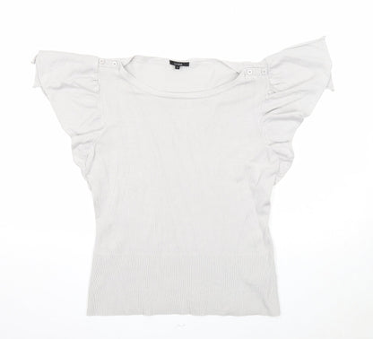 Womens UK Size L Linea Grey Basic Blouse