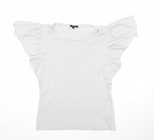 Womens UK Size L Linea Grey Basic Blouse