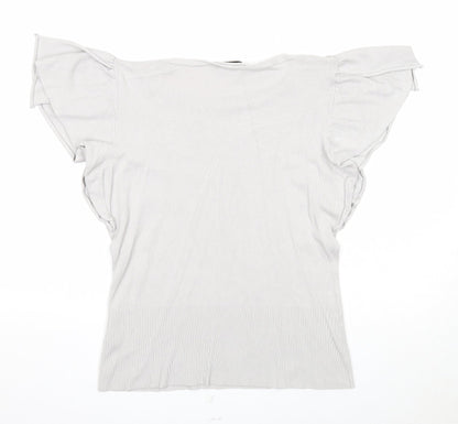 Womens UK Size L Linea Grey Basic Blouse