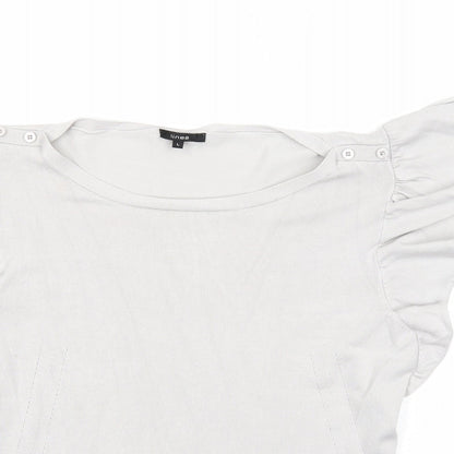 Womens UK Size L Linea Grey Basic Blouse
