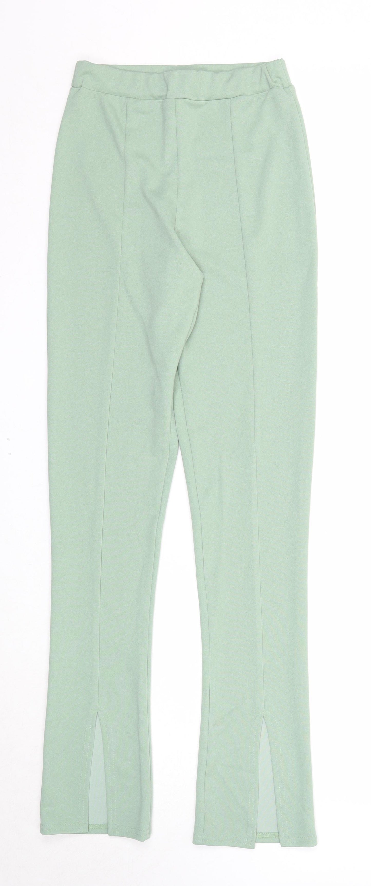 Rebellious Womens Green Polyester Trousers Size 8 Regular - Waist 22 inches