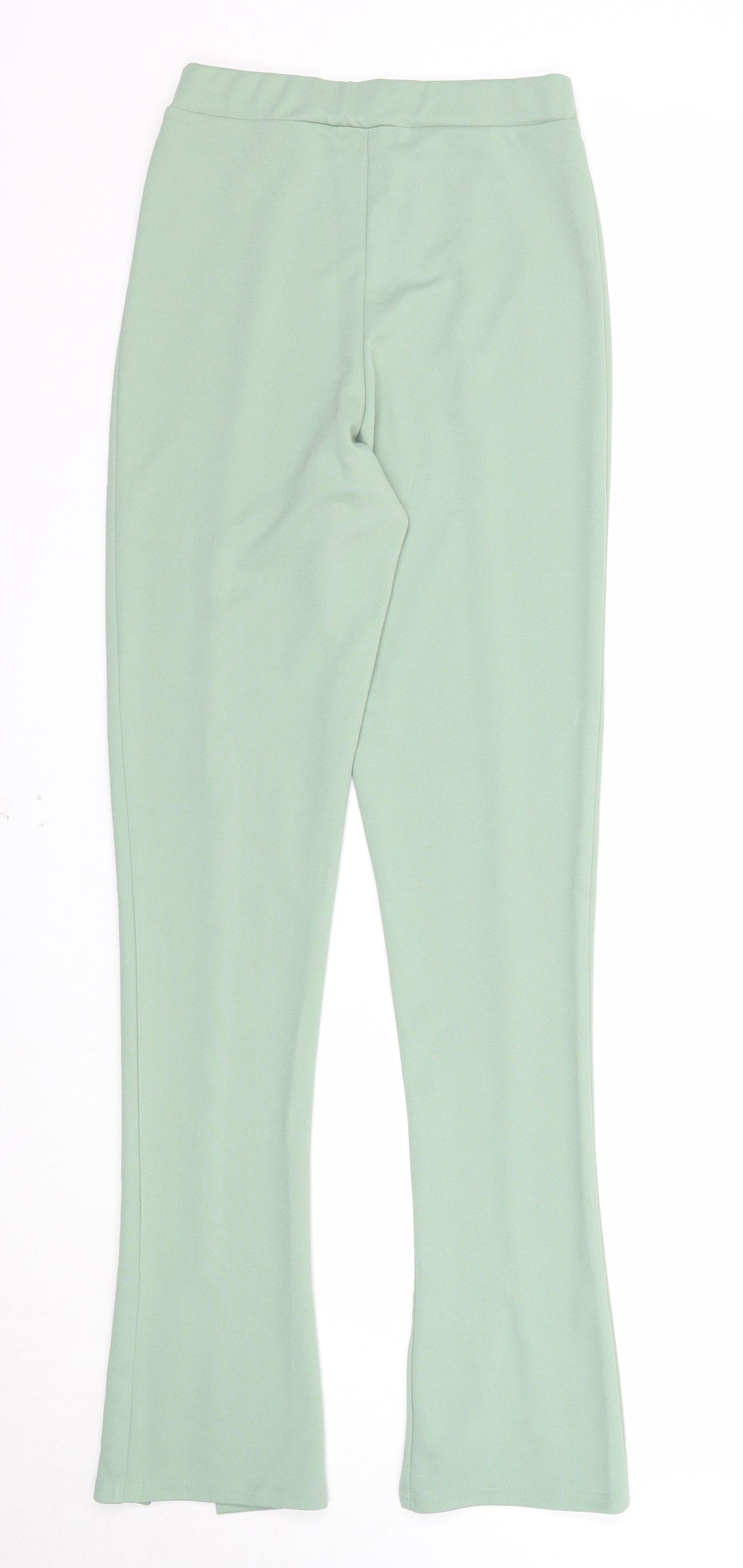 Rebellious Womens Green Polyester Trousers Size 8 Regular - Waist 22 inches