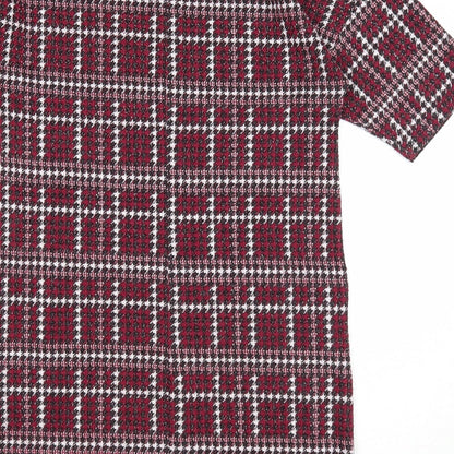 Capsule Womens Purple Geometric Polyester A-Line Size 12 Round Neck Pullover