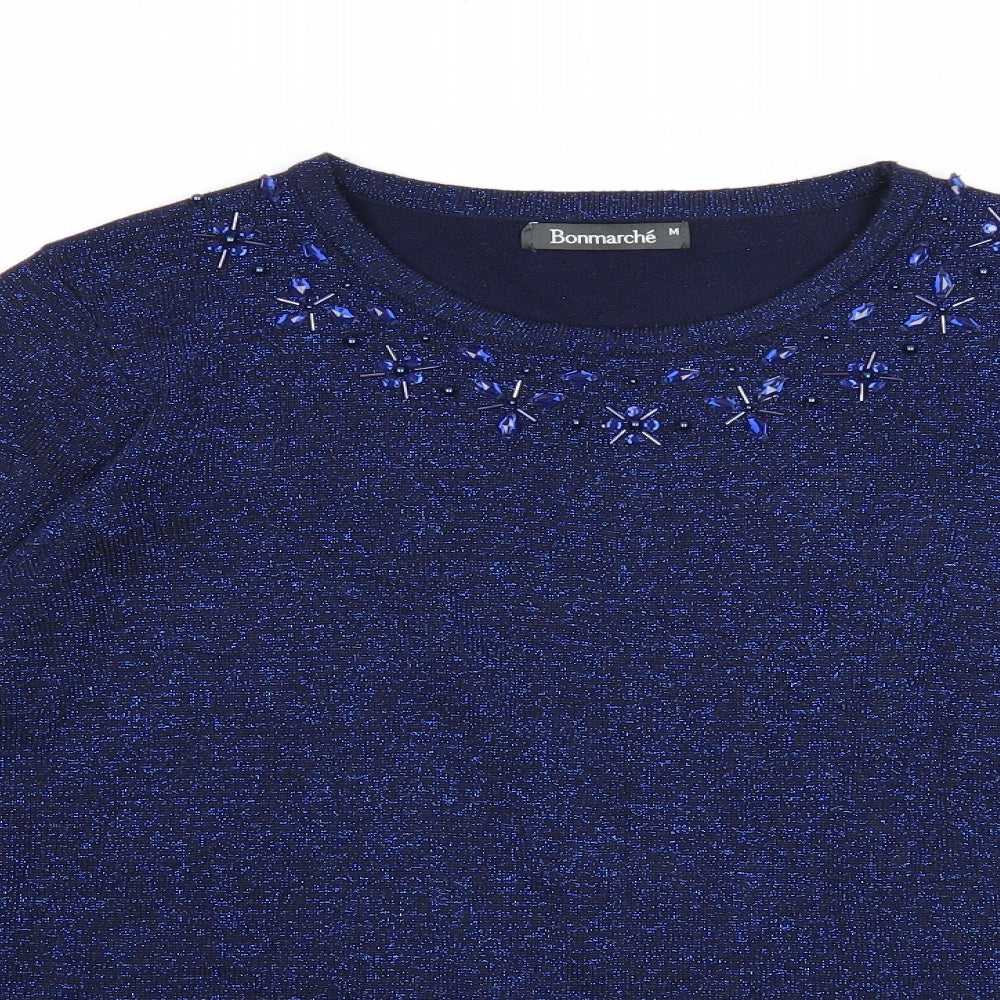 Womens UK Size M Bonmarché Blue Pullover Jumper