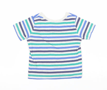 Rebel Boys Multicoloured Striped Cotton Basic T-Shirt Size 12-18 Months Round Neck Pullover