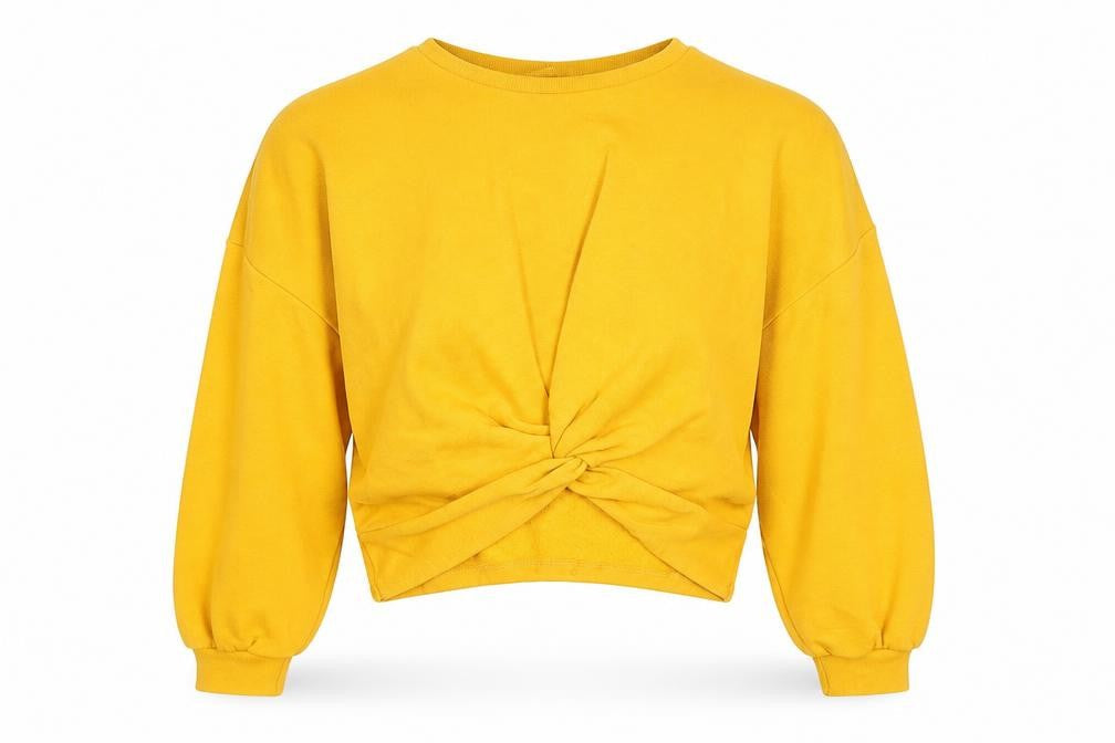 Womens UK Size S Divided Yellow Pullover Sweatshirt