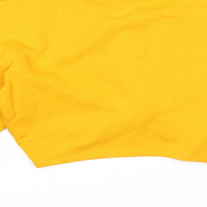 Divided Womens Yellow Cotton Pullover Sweatshirt Size S Pullover - Knot Front