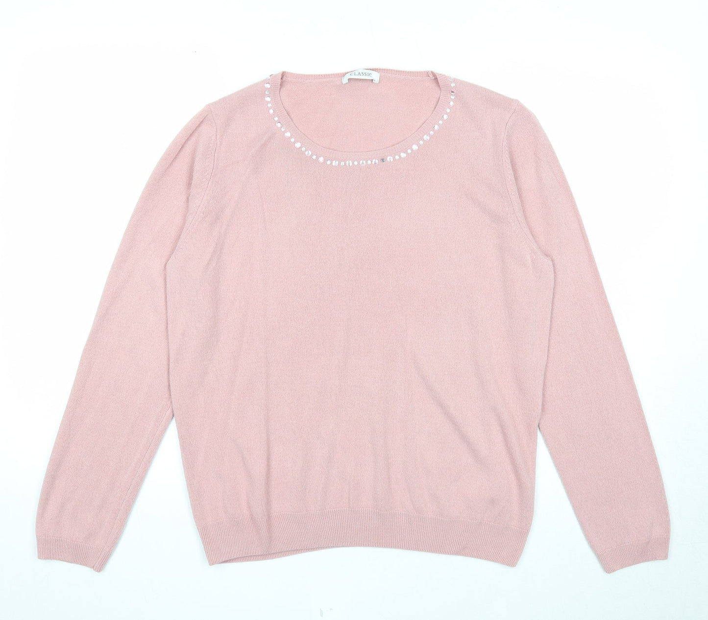 Womens UK Size 16 Marks and Spencer Pink Pullover Jumper