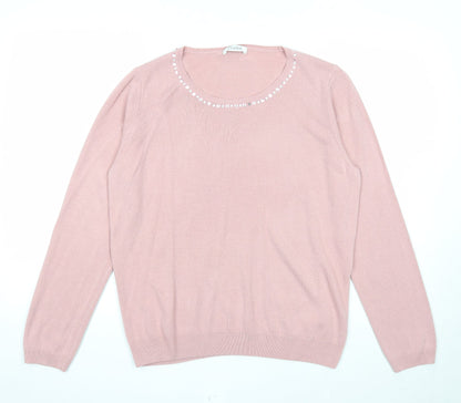 Womens UK Size 16 Marks and Spencer Pink Pullover Jumper