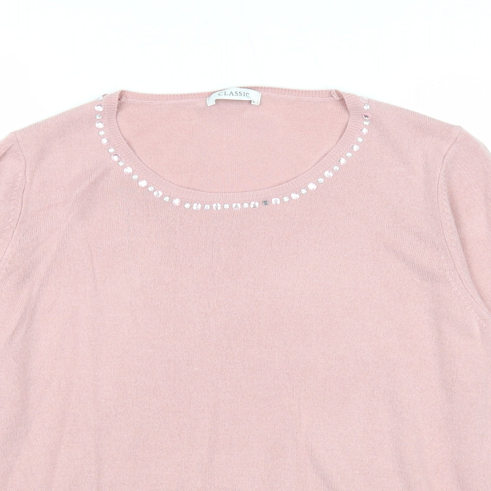 Womens UK Size 16 Marks and Spencer Pink Pullover Jumper