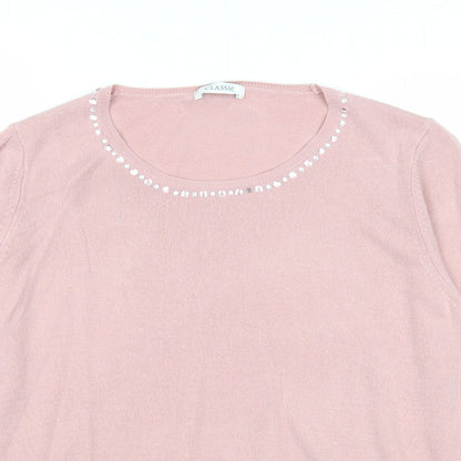 Womens UK Size 16 Marks and Spencer Pink Pullover Jumper