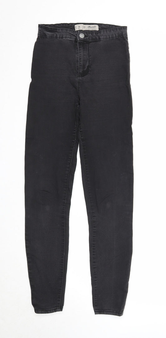 Denim & Co. Womens Black Cotton Skinny Jeans Size 8 Regular Zip