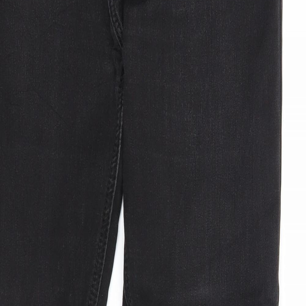 Miss Tinisi Womens Black Cotton Straight Jeans Size 12 Regular Zip