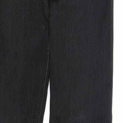 Miss Tinisi Womens Black Cotton Straight Jeans Size 12 Regular Zip