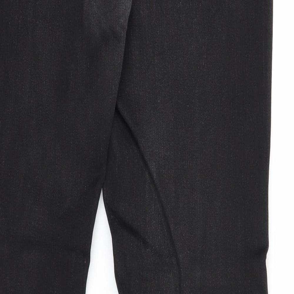 Miss Tinisi Womens Black Cotton Straight Jeans Size 12 Regular Zip