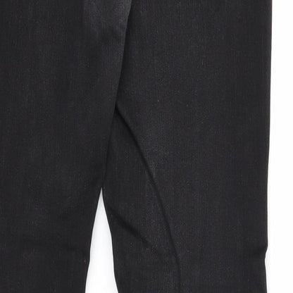 Miss Tinisi Womens Black Cotton Straight Jeans Size 12 Regular Zip