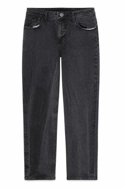 Blue fire Womens Black Cotton Straight Jeans Size 12 Regular Zip