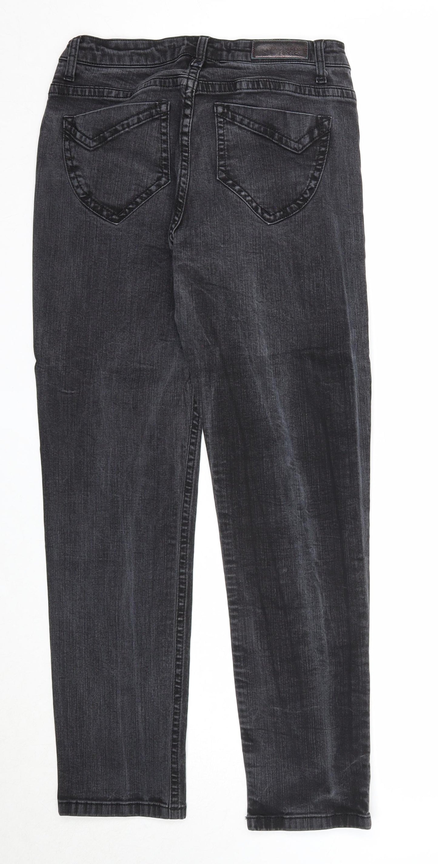 Blue fire Womens Black Cotton Straight Jeans Size 12 Regular Zip