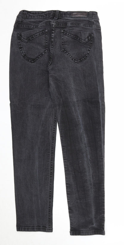 Blue fire Womens Black Cotton Straight Jeans Size 12 Regular Zip