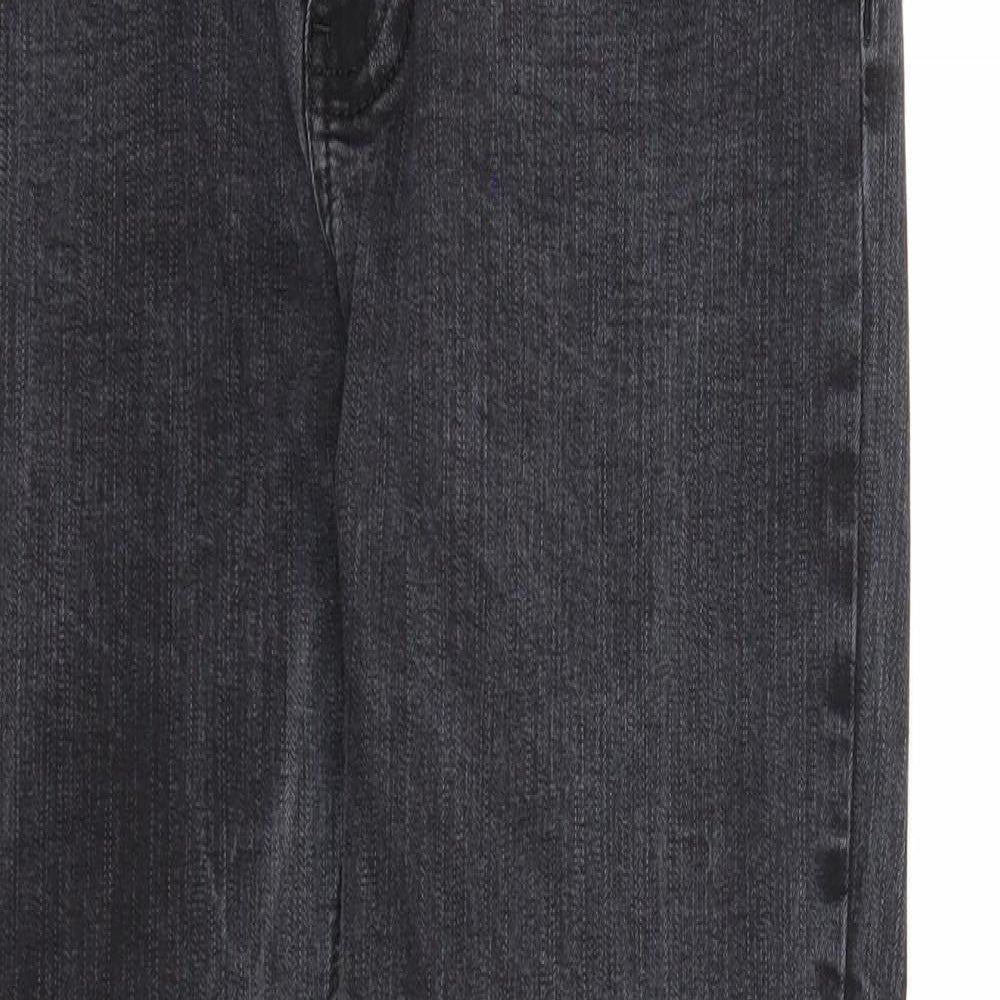 Blue fire Womens Black Cotton Straight Jeans Size 12 Regular Zip