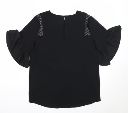 Womens UK Size 8 NEXT Black Basic Blouse