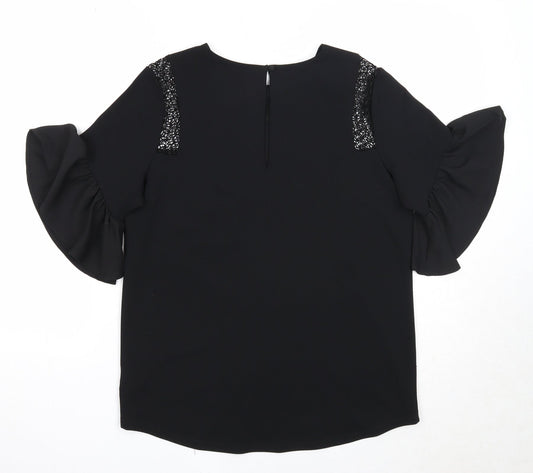 Womens UK Size 8 NEXT Black Basic Blouse
