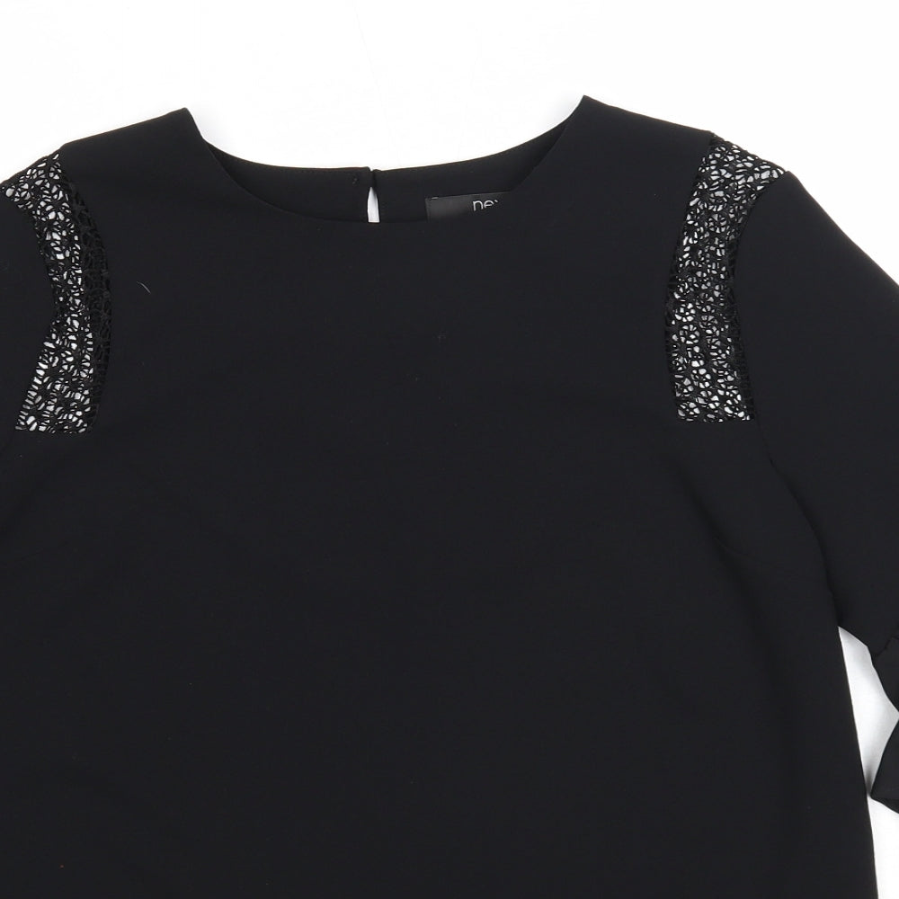 Womens UK Size 8 NEXT Black Basic Blouse