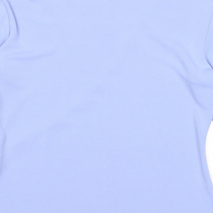 Berkertex Womens Blue Polyester Basic Blouse Size 12 Scoop Neck - Lace Detail