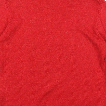 Womens UK Size 10 Emreco Red Pullover Jumper