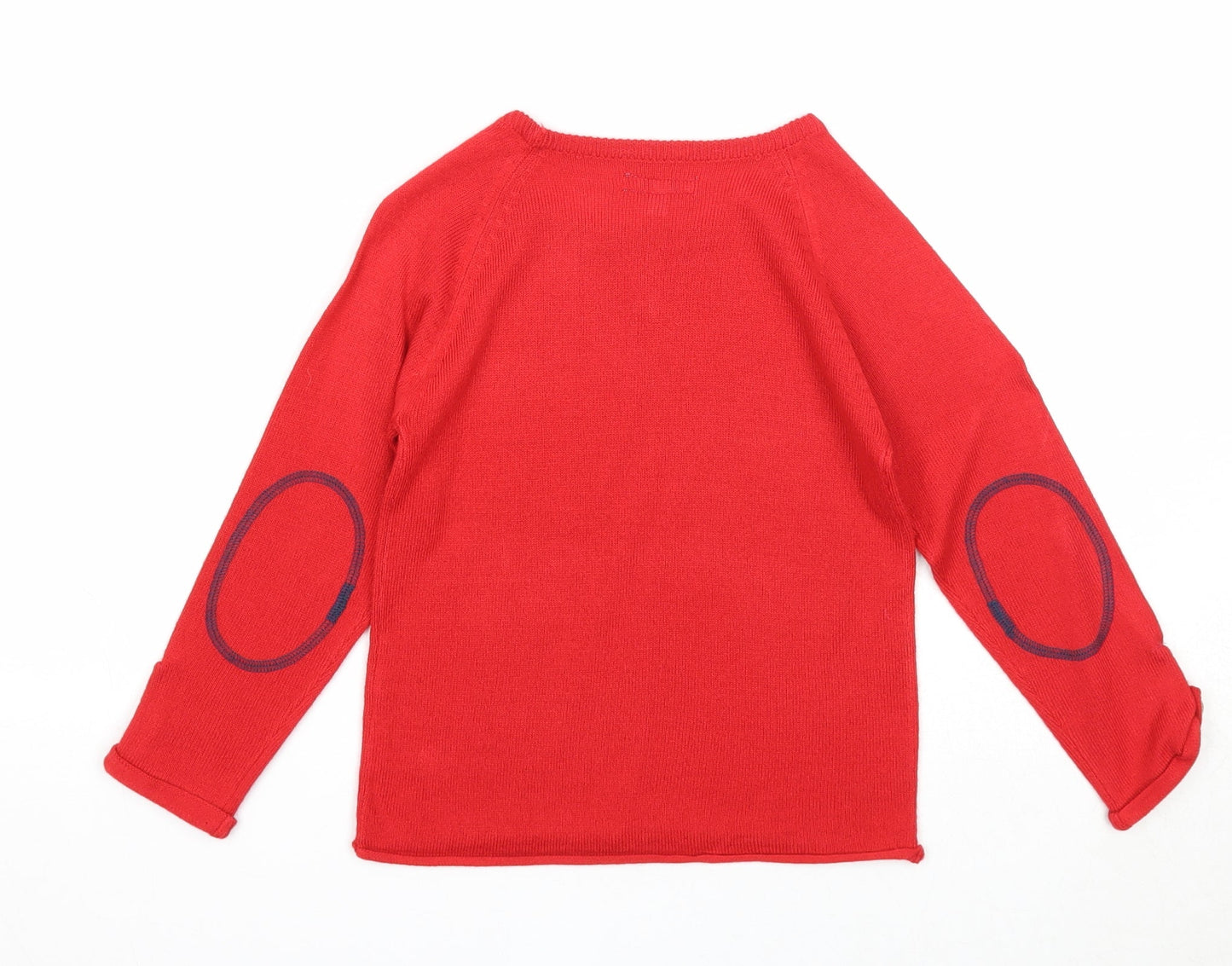 Essentiel Girls Red Round Neck Acrylic Pullover Jumper Size 4 Years Pullover