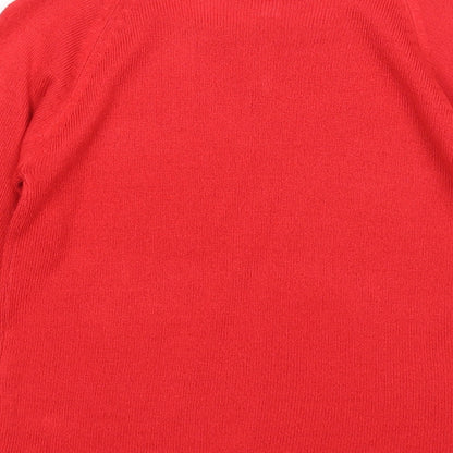 Essentiel Girls Red Round Neck Acrylic Pullover Jumper Size 4 Years Pullover