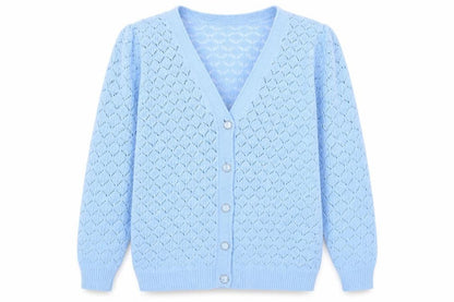 Womens UK Size M Pure and Natural Blue Cardigan Jumper