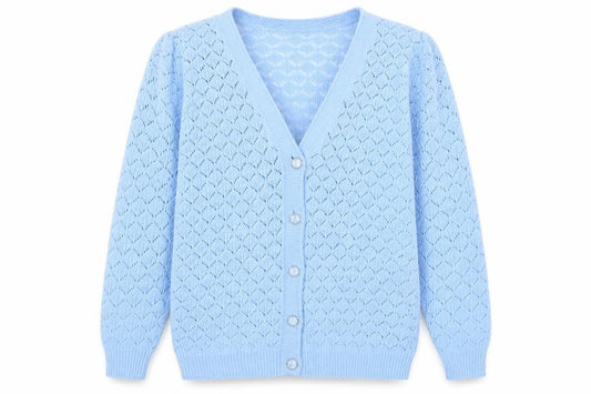 Womens UK Size M Pure and Natural Blue Cardigan Jumper