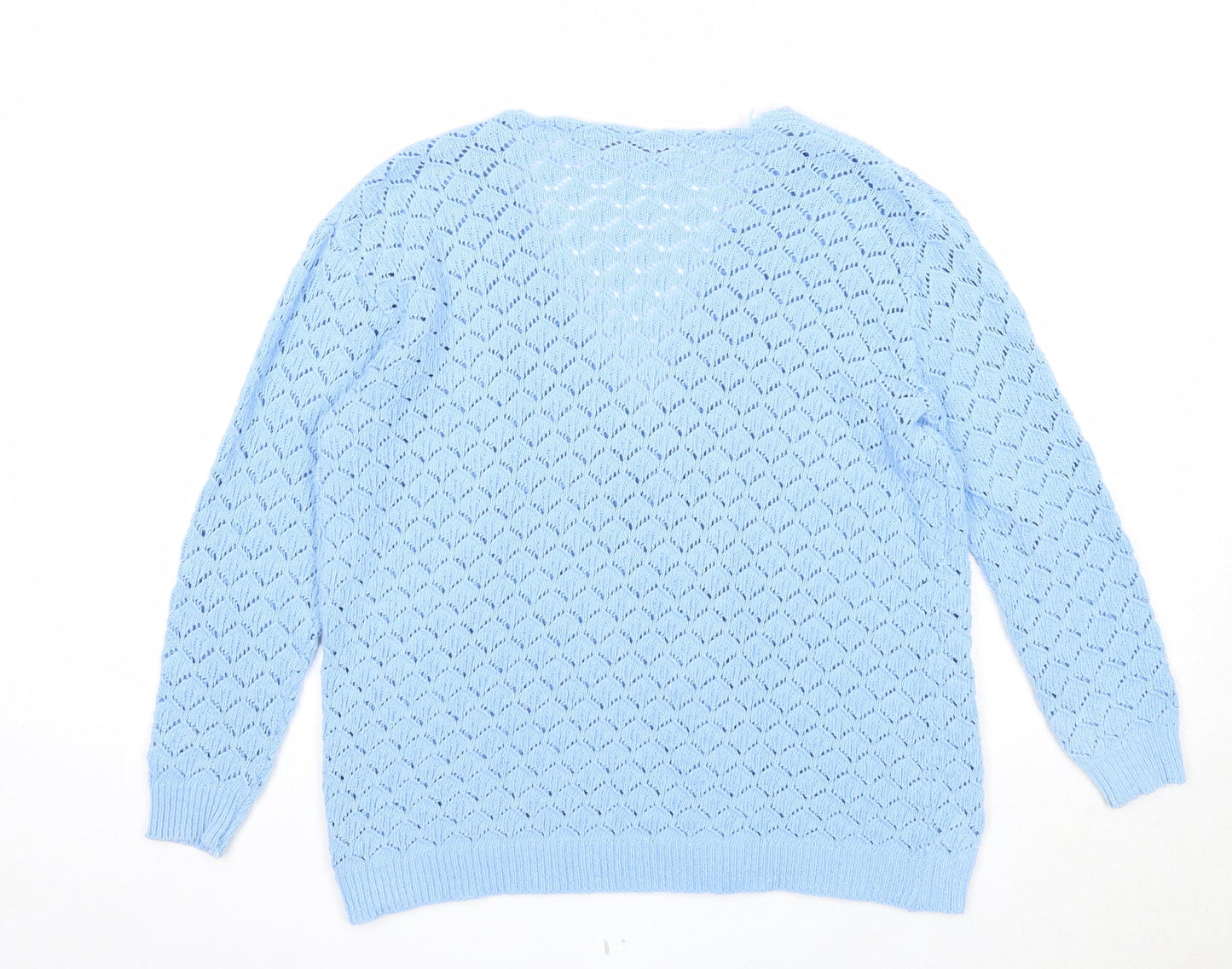 Womens UK Size M Pure and Natural Blue Cardigan Jumper