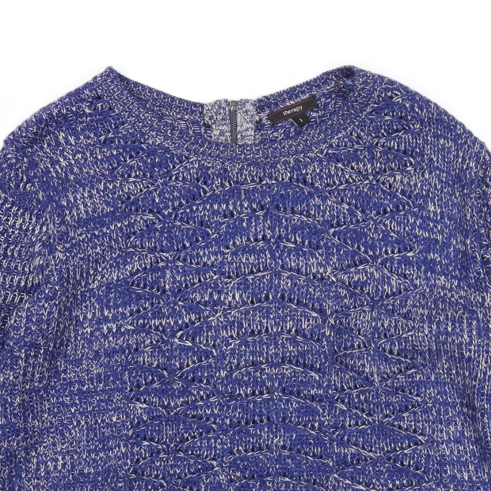 Womens UK Size L Therapy Blue Pullover Jumper