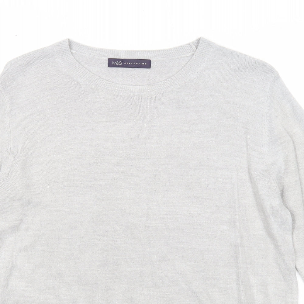 Womens UK Size 14 Marks and Spencer Grey Pullover Jumper