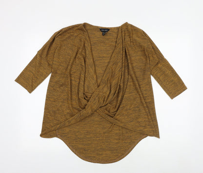 Womens UK Size S New Look Yellow Jersey Blouse