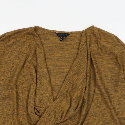 Womens UK Size S New Look Yellow Jersey Blouse
