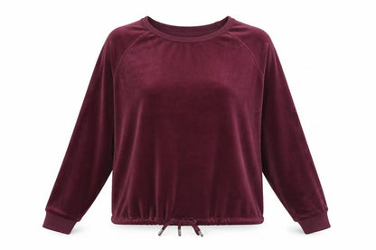 Classics Womens Purple Polyester Pullover Sweatshirt Size 14 Pullover - Drawstring Hem