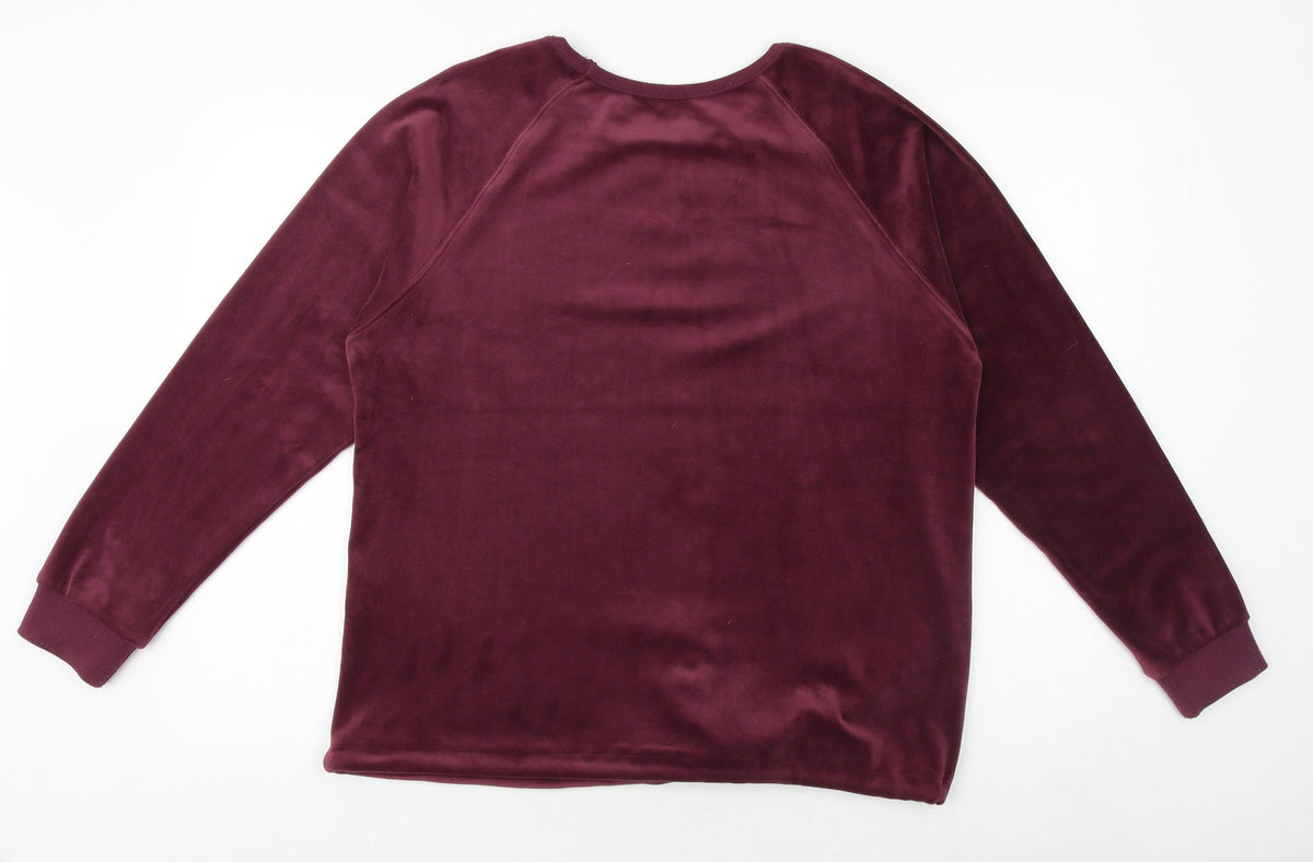 Classics Womens Purple Polyester Pullover Sweatshirt Size 14 Pullover - Drawstring Hem