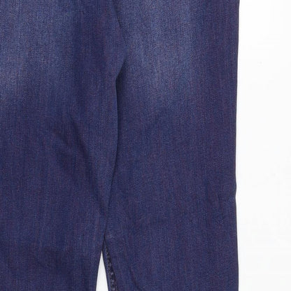 H.I.S Womens Blue Cotton Straight Jeans Size 36 in Regular Zip
